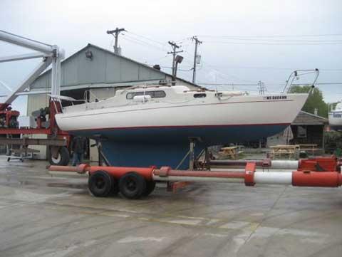 Sailboat on trailer